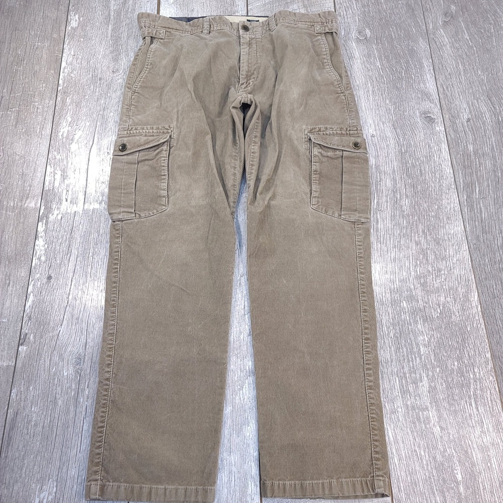 Brax Cargo Pants Mens 36x30 Tan Corduroy Rimini Straight Leg Utility Trousers